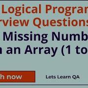 Java Logical Interview Question For Automation Tester Find Missing Number From An Array 1 To N