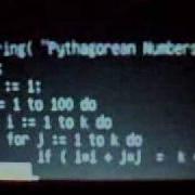 Modula2 Program Displaying Pythagorean Numbers