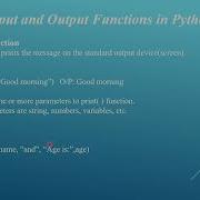 Input And Output Functions In Python With Practical Malayalam