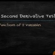 Applied Calculus The Second Derivative Test For Functions Of 2 Variables