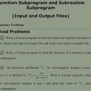 Input Output File Function Subprogram In Fortran Programming
