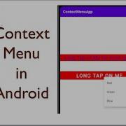 Context Menu In Android