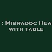 C Migradoc Header With Table