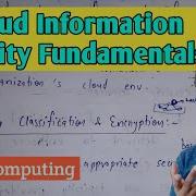 Cloud Information Security Fundamentals Cloud Security Services Lec 23
