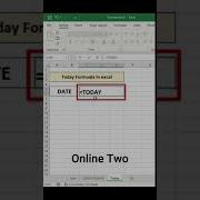Today Formula In Excel