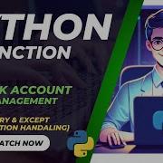 Python Function Example Bank Account Management System Exception Handling