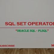 Oracle SQL Set Operators