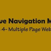 How To Create An Active Navigation Menu Part 4 Of Multiple Page Website
