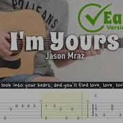 I M Yours Easy Version Jason Mraz Fingerstyle Guitar TAB Chords Lyrics