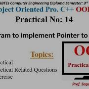 Practical 14 Program To Implement Pointer To Object MSBTE OOP 22316