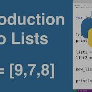 Introduction To Lists Python Tutorial