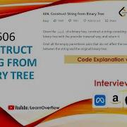 Construct String From Binary Tree Amazon Interview Question LeetCode 606 LearnOverflow