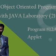 Applet In Java Program 12A VTU 3rd Semester Object Oriented Programming With Java Laboratory