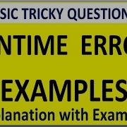 C Basics In Competitive Exams 22 Run Time Errors In C Programming