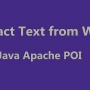 Java Apache POI Extract Text From Word Document