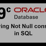 Not Null Constraint In SQL