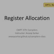 OPT1 Register Allocation As Graph Colouring