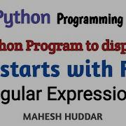 Python Program To Extract All Lines Those Start With From Python Tutorial By Mahesh Huddar