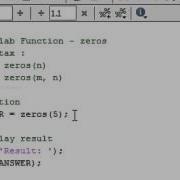 Matlab Function Array Of 0 S Zeros