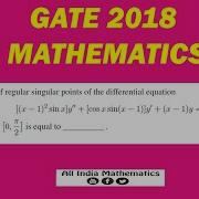 GATE 2018 Q 19 Regular Singular Points Of ODE