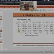 Non Linear Programming Constructing An Index Fund