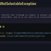 Org Openqa Selenium ElementNotSelectableException With Examples