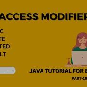 Access Modifiers In Java Java Tutorial For Beginners Part 19