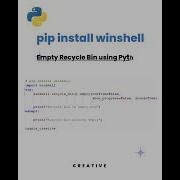 Empty Recycle Bin Using Python Pip Install Winshell