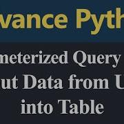 Input From User Into Table Parameterized Query Dictionary In Python Hindi