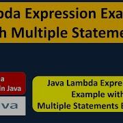 Lambda Expression Example With Multiple Statements Lambda Expression In Java