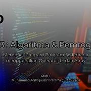 Tugas 3 Algoritma Pemrograman Membuat Program Sederhana Dengan Operator Statement IF Array Java