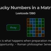 Lucky Numbers In A Matrix Leetcode 1380 Java