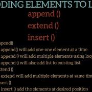 List In Python Part 3 Adding Elements To List Using Append Extend Insert