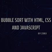 Bubble Sort Visualization Using HTML CSS JS 23B3