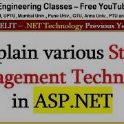 Explain Various State Management Techniques In ASP NET
