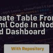Create Table From Html Code In Node Red Dashboard