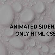 Sidebar Menu Using Only Html And CSS
