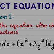 Exact Equation Problem 1 Ordinary Differential Equations