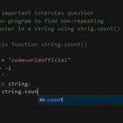 Python Program To Find Non Repeating Character In A String Using String Count Method Python