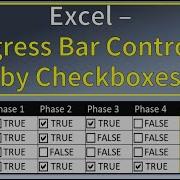 Индикатор выполнения Excel управляемый флажками