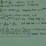 2b First Order Linear Differential Equation Example 2 With An Initial Value