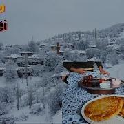 KÖYDE KARA KIŞ DIŞARDA KAR SOFRADA SICACIK SOBA BİTİĞİ