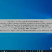 ORA 00904 Invalid Identifier Oracle Database 12c Error Messages