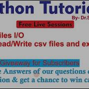 Live Python Tutorial 5 Files I O Read Write Csv Files And Excel Sheet