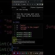 Upper Zfill String Method Python Tamil Python Shorts