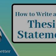 How To Write A Thesis Statement