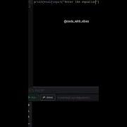 Calculator In Just One Line Of Code In Python Trend Trending Trendingshorts Python Coding