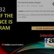 Check If The Sentence Is Pangram LeetCode 1832 Java Without Array Or Set LearnOverflow