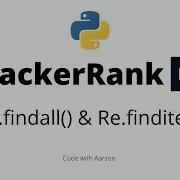 Re Findall Re Finditer HackerRank Solution