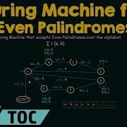 Turing Machine For Even Palindromes